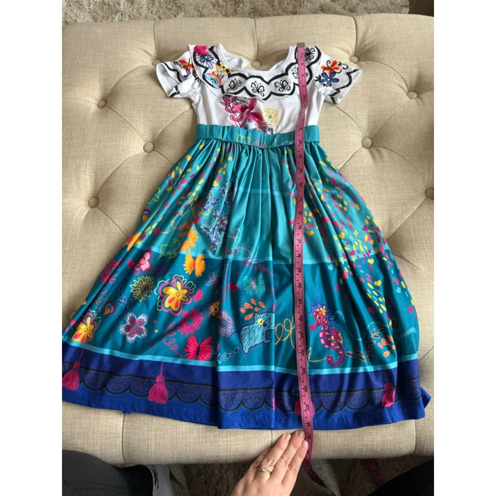 Girls “Encanto” Dress 4T/110 Teal White Floral